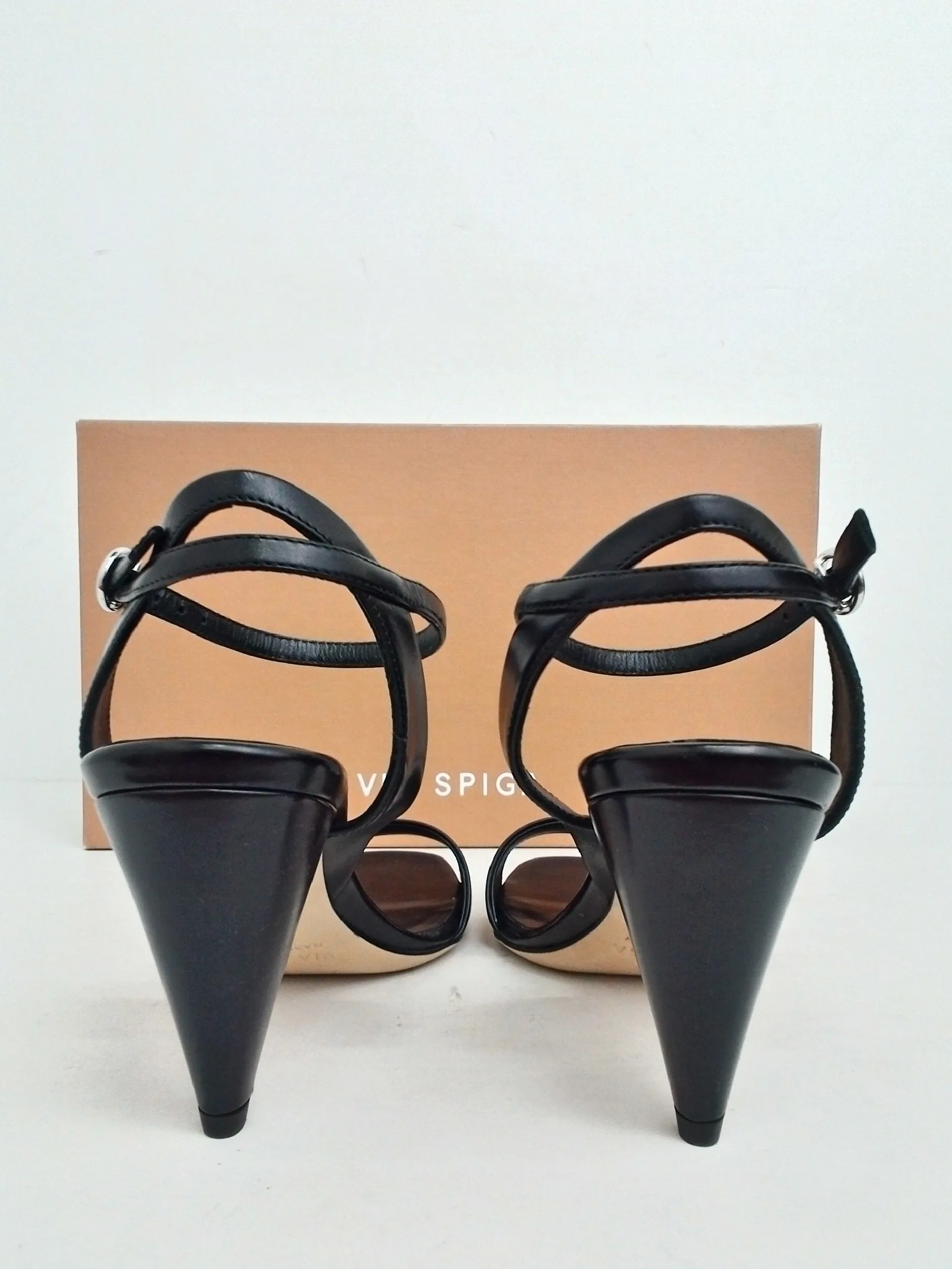 Via Spiga Women's Ria Black Heeled Sandals Size 6.5, 7, 8.5, 9 & 9.5