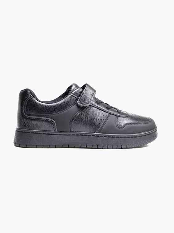 Victory  Junior Boys Black Court Velcro Trainers