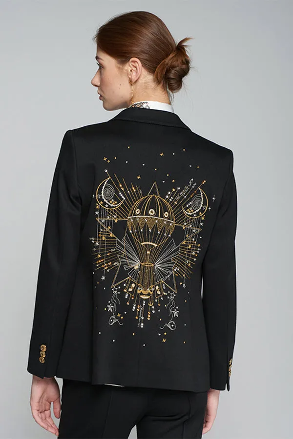 Vilagallo HARLOW EMBROIDERED CELESTIAL JACKET