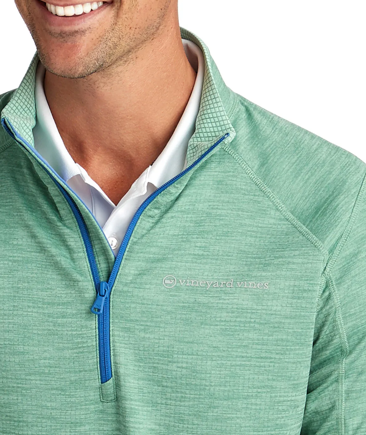 Vineyard Vines Sankaty Performance 1/2 Zip Pullover- Starboard Green 