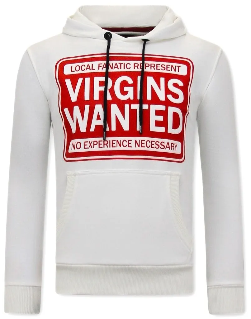  Virgins Wanted Print Hoodie White | NEW |   