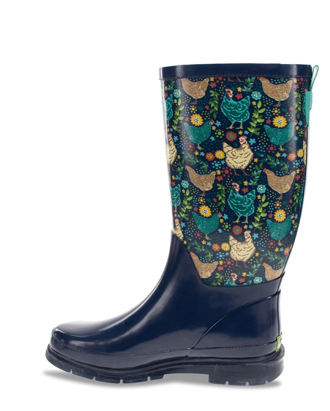 Western Chief Women's Chicken Scratch Tall Rain Boot in Navy