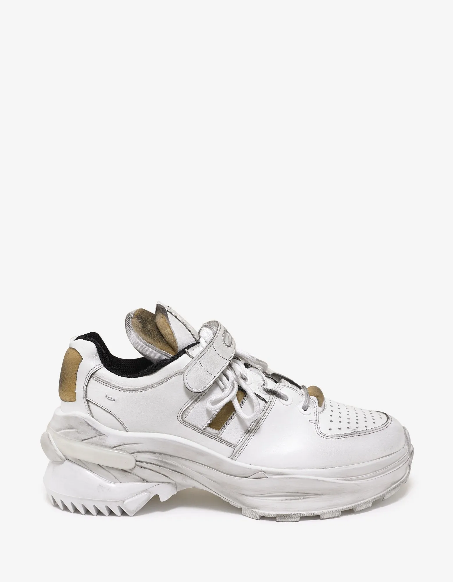 White Artisanal Low Top Trainers