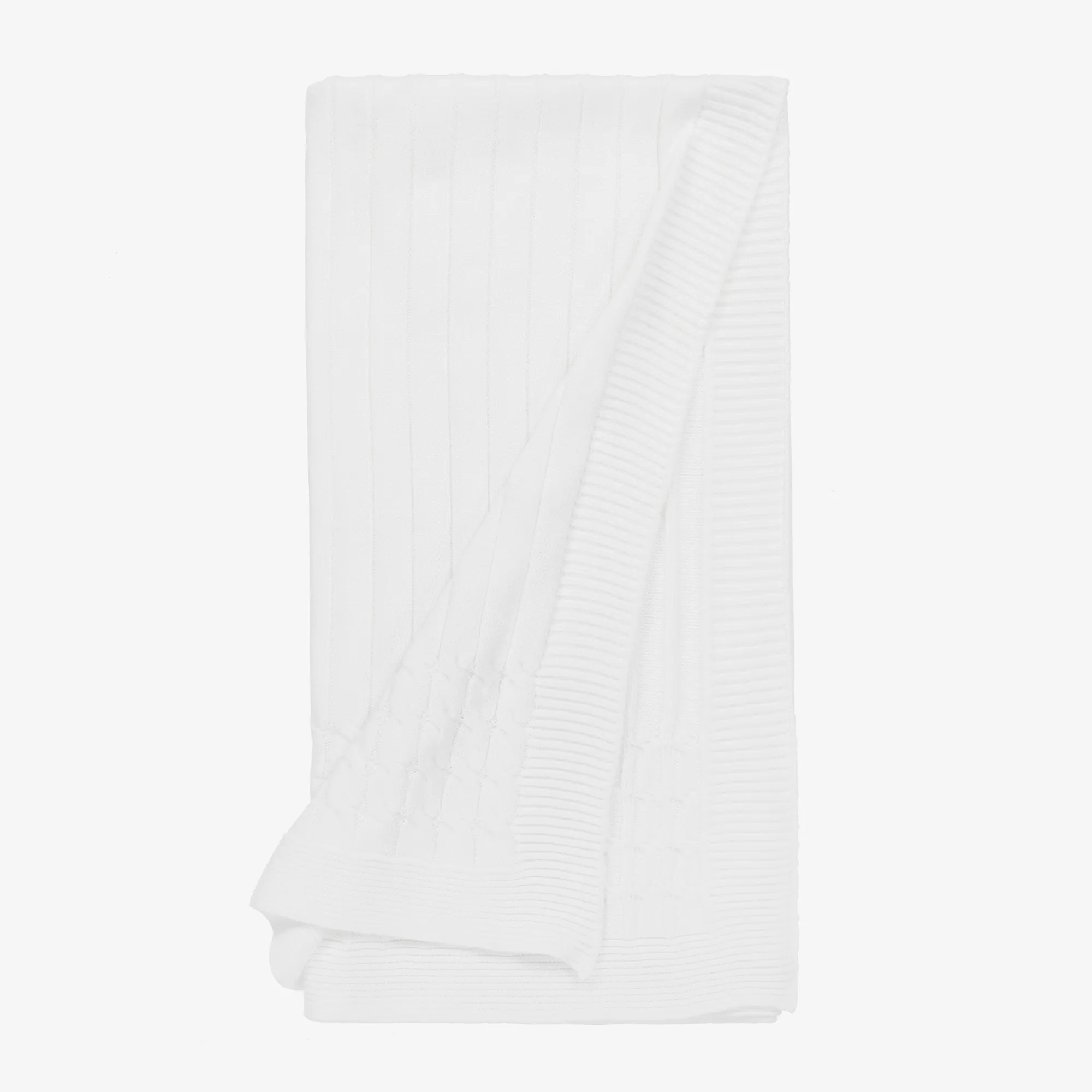 White Knitted Cotton Blanket (96cm)