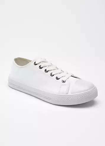 White Lace-Up Trainers by Cotton Traders | Look Again