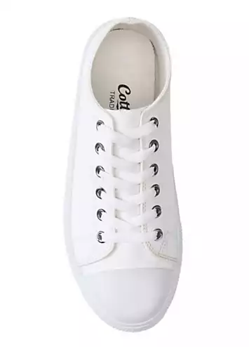 White Lace-Up Trainers by Cotton Traders | Look Again