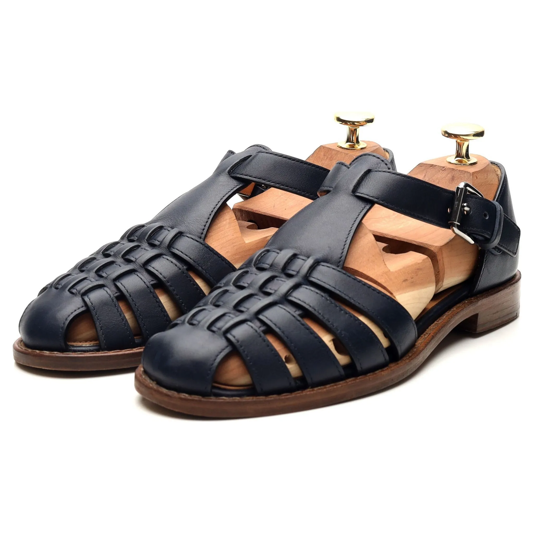 Women's 'Kelsey' Navy Blue Leather Sandals UK 2 EU 35