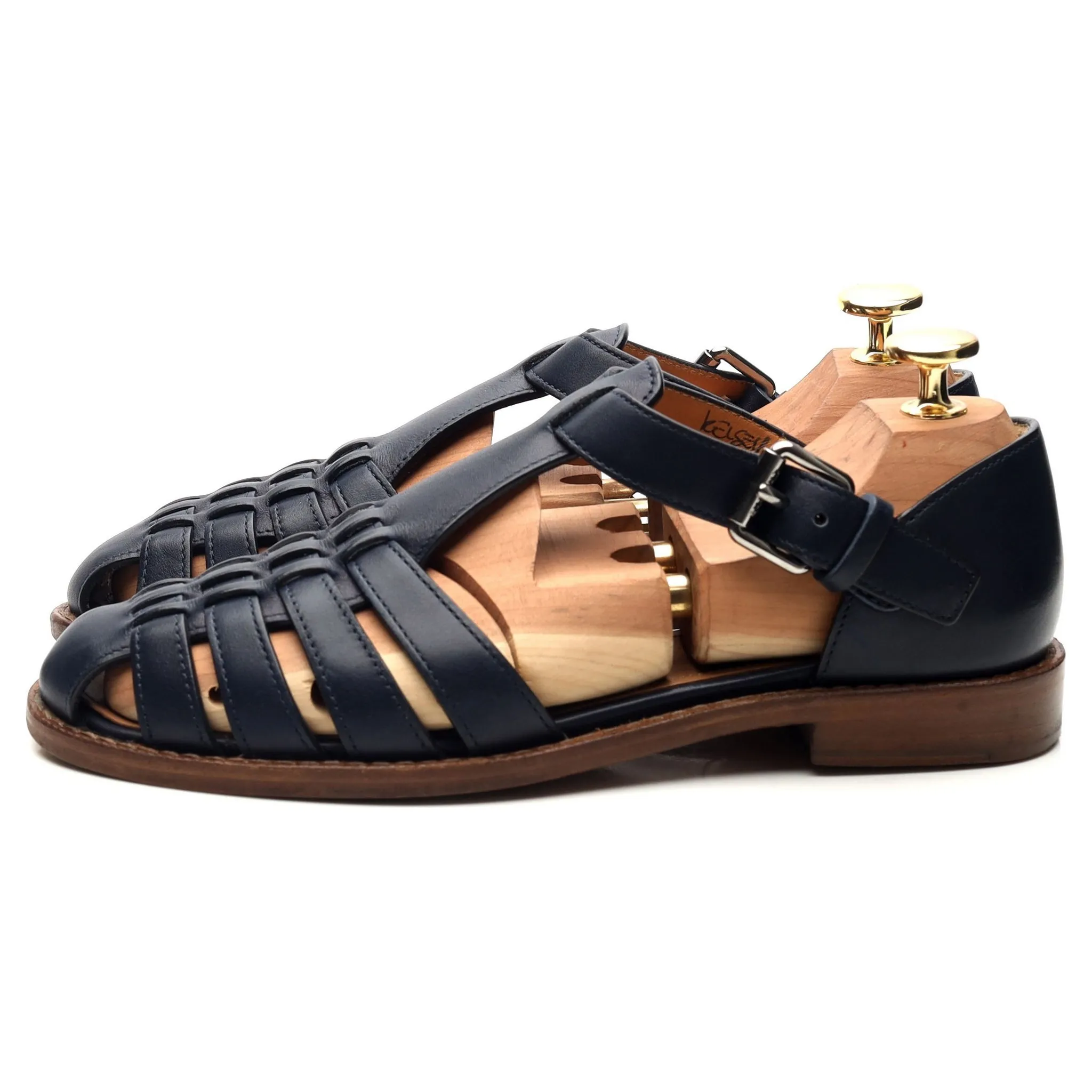 Women's 'Kelsey' Navy Blue Leather Sandals UK 2 EU 35