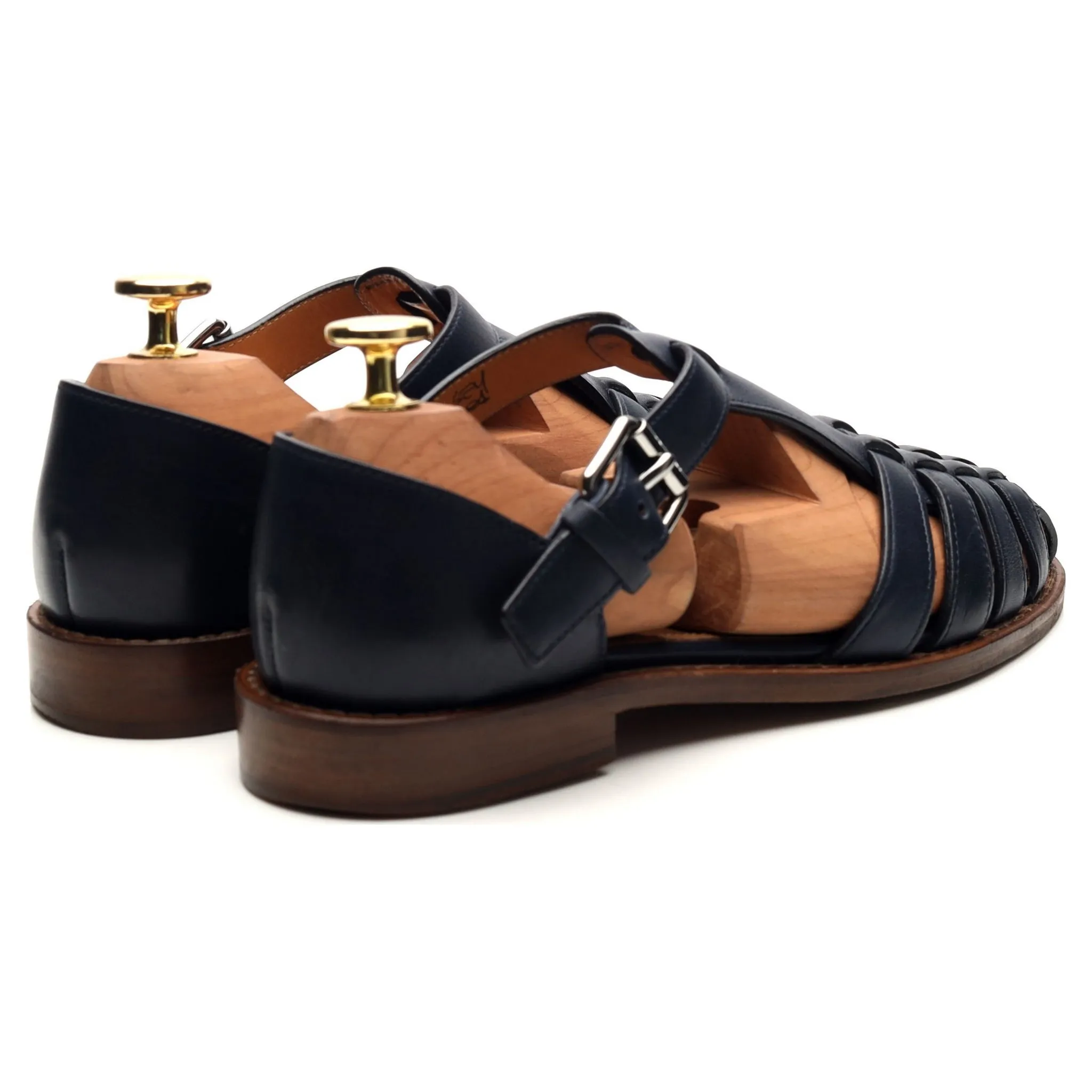 Women's 'Kelsey' Navy Blue Leather Sandals UK 2 EU 35