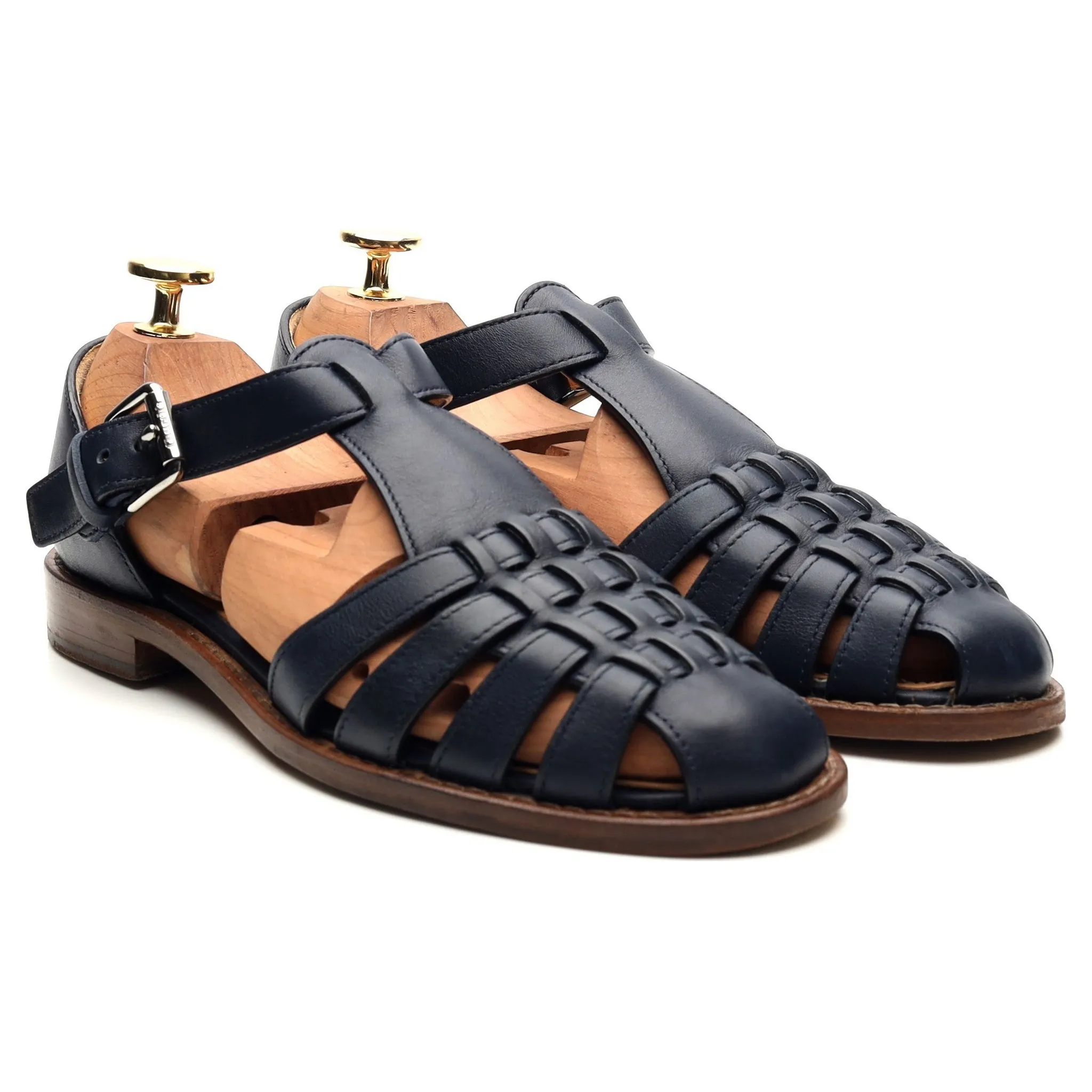 Women's 'Kelsey' Navy Blue Leather Sandals UK 2 EU 35