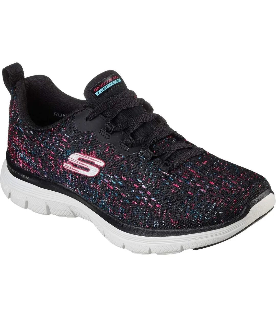 Womens/ladies appeal 4.0 vivid spirit flexible trainers black/light pink Skechers