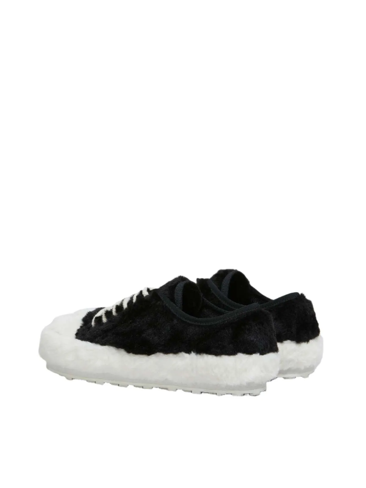 Women's Fluffy Sneakers - Black/White