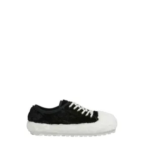 Women's Fluffy Sneakers - Black/White