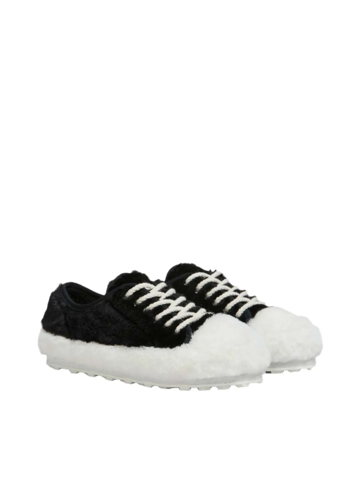 Women's Fluffy Sneakers - Black/White