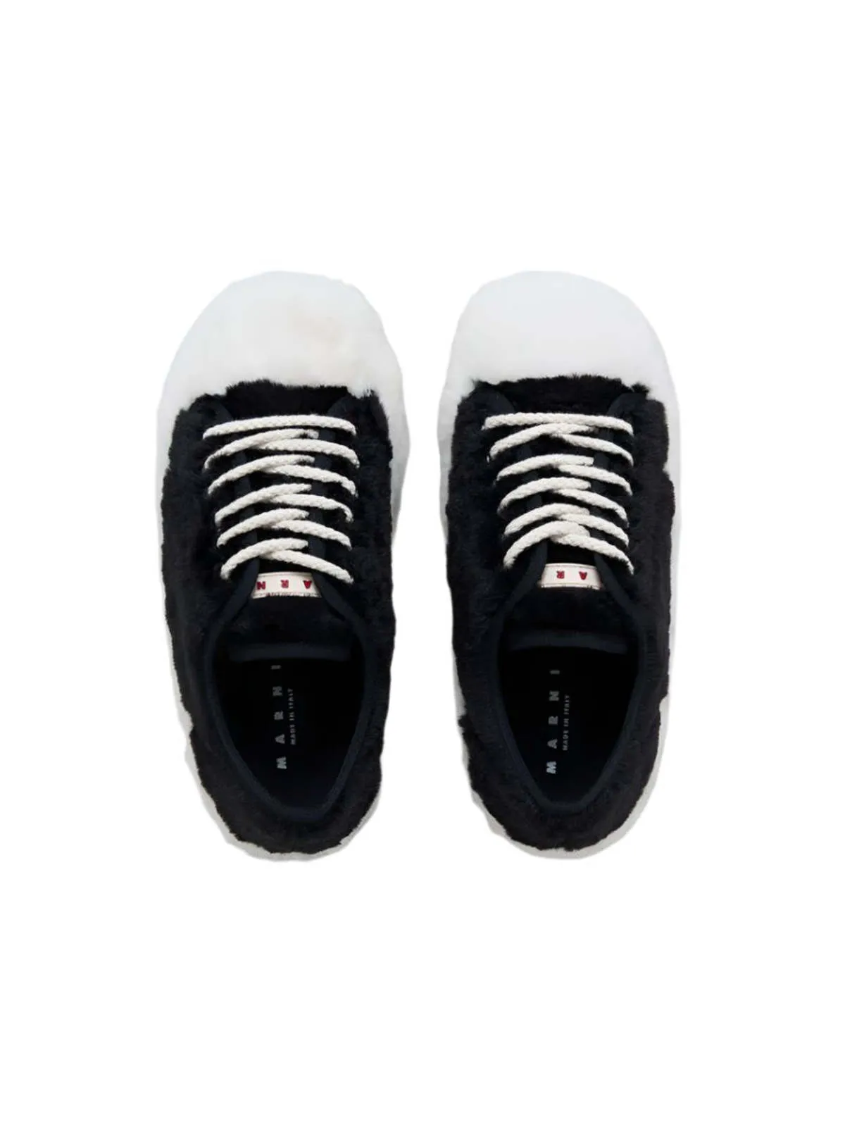 Women's Fluffy Sneakers - Black/White