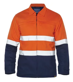 Workhorse MJA018 Men's Two-Tone High Visibility Drill Jacket - Cotton - Orange/Navy - XS