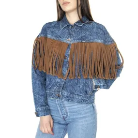 WRANGLER W' Cowboy Fringe Jacket Acid Stone Blue