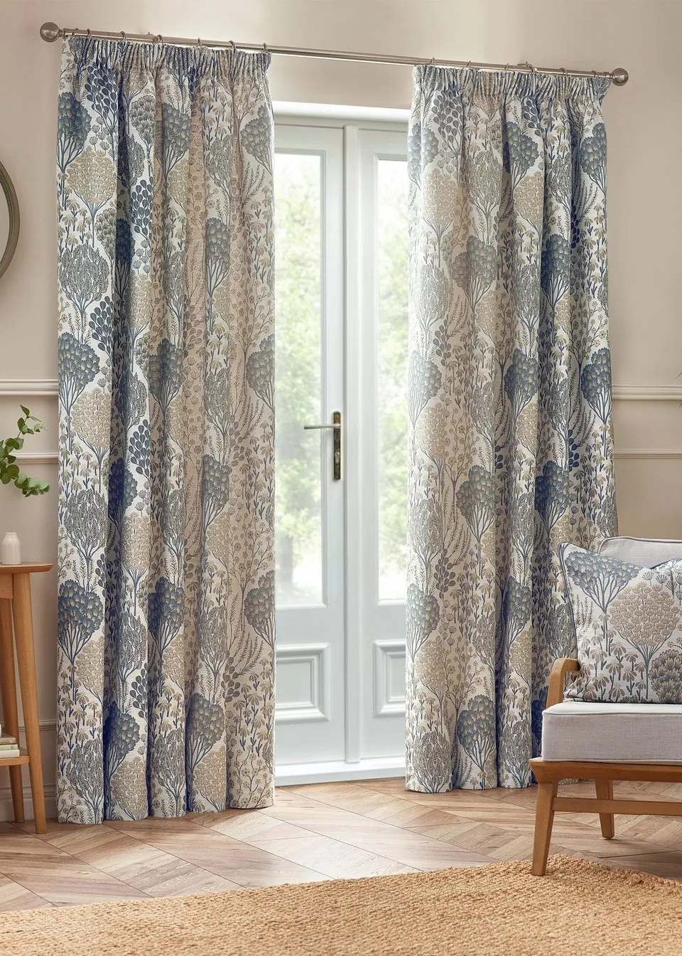 Wylder Nature Ophelia Floral Jacquard Pencil Pleat Curtains