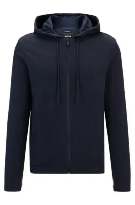 Zip-up regular-fit hoodie in performance fabric