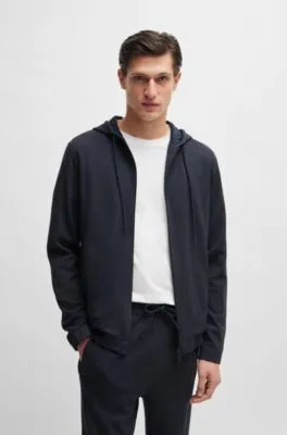 Zip-up regular-fit hoodie in performance fabric